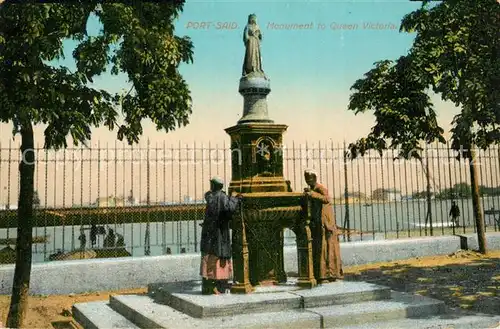 AK / Ansichtskarte Port_Said Monument Queen Victoria Port_Said