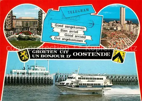 AK / Ansichtskarte Oostende_Ostende Teilansicht Strand Faehre 