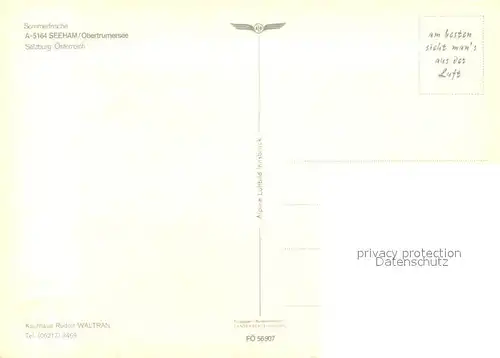 AK / Ansichtskarte Seeham_Obertrumersee Fliegeraufnahme 