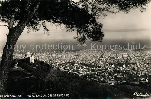 AK / Ansichtskarte Barcelona_Cataluna Stadtpanorama Tibidabo Barcelona Cataluna