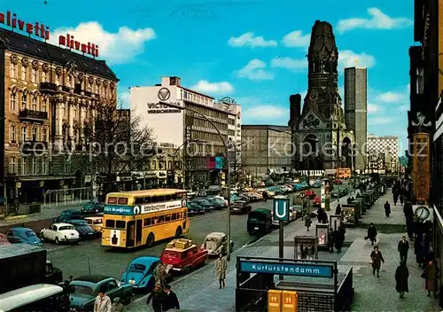 AK / Ansichtskarte Berlin Kurfuerstendamm Kaiser Wilhelm Gedaechtnis Kirche Berlin