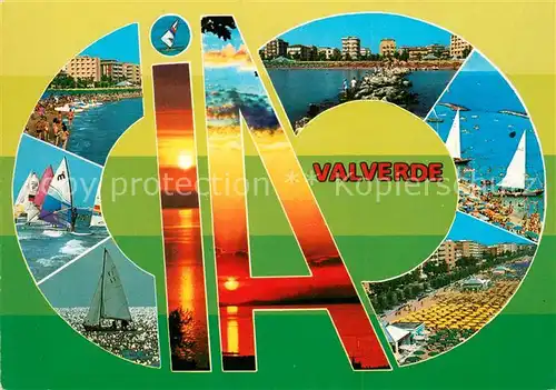 AK / Ansichtskarte Valverde_di_Cesenatico Hafen Strand Segelboote Valverde_di_Cesenatico