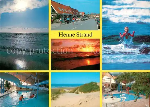 AK / Ansichtskarte Henne_Strand Hallenbad Freibad Sandduenen  Henne_Strand