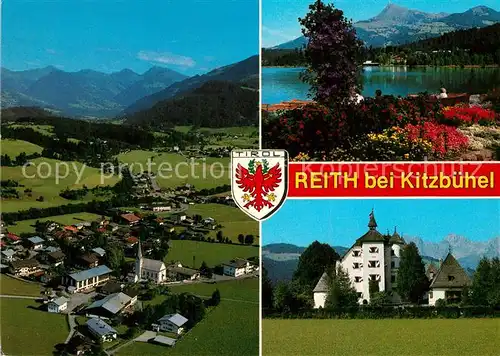 AK / Ansichtskarte Reith_Kitzbuehel Fliegeraufnahme Schloss Muenchau Schwarzsee Reith Kitzbuehel