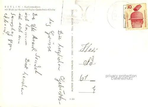 AK / Ansichtskarte Berlin Kurfuerstendamm Kaiser Wilhelm Gedaechtnis Kirche Berlin