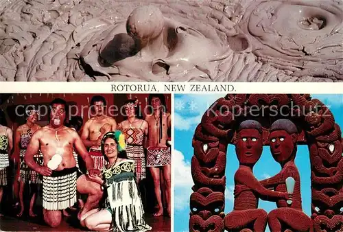 AK / Ansichtskarte Rotorua Boiling Mud Pokarekare Ana Love Scene Hinemoa Tutanekai Rotorua