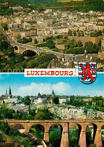 AK / Ansichtskarte Luxembourg_Luxemburg Stadtpanorama Viadukt Wappen Luxembourg Luxemburg
