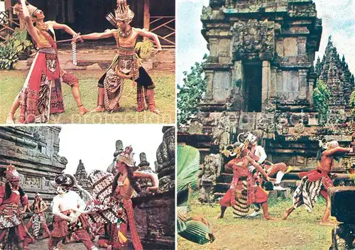 AK / Ansichtskarte Bali_Indonesien Rahwana Rama Kumbokarna Hanoman Tanz Tradition Bali Indonesien