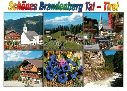 AK / Ansichtskarte Brandenberg_Tirol Motive Doerfer im Brandenberger Tal Blauer Enzian Tiefenbachklamm Brandenberg Tirol