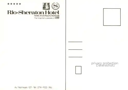 AK / Ansichtskarte Rio_de_Janeiro Rio Sheraton Hotel Fliegeraufnahme Rio_de_Janeiro