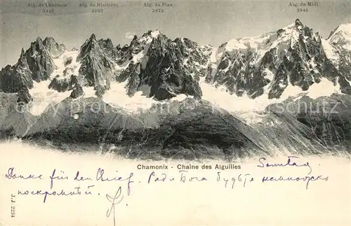 AK / Ansichtskarte Chamonix Panorama Chaine des Aiguilles Chamonix