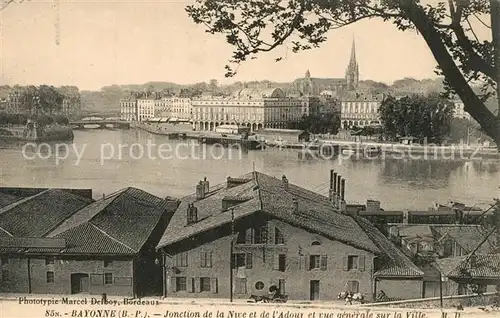 AK / Ansichtskarte Bayonne_Pyrenees_Atlantiques Jonction de la Nive et de l Adour vue sur la ville Bayonne_Pyrenees