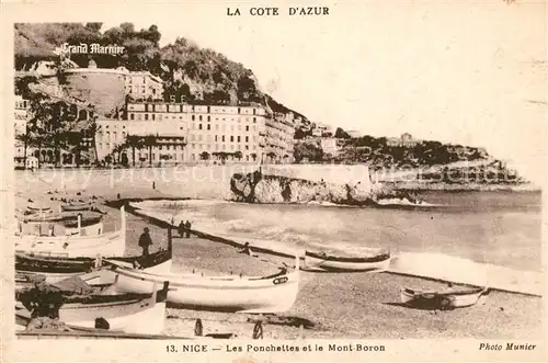 AK / Ansichtskarte Nice_Alpes_Maritimes Les Ponchettes et le Mont Boron Nice_Alpes_Maritimes