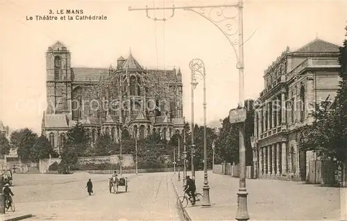 AK / Ansichtskarte Le_Mans_Sarthe Theatre et la Cathedrale Le_Mans_Sarthe