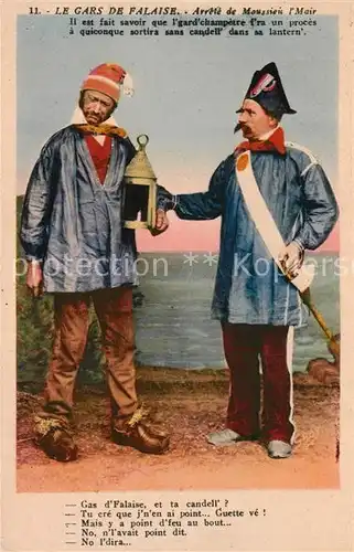 AK / Ansichtskarte Falaise_Calvados Le Gars de Falaise M?nner Laterne  Falaise_Calvados