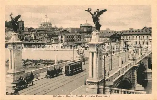 AK / Ansichtskarte Strassenbahn Roma Nuovo Ponte Vittorio Emanuele  
