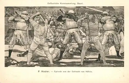 AK / Ansichtskarte Hodler_Ferdinand Episode aus der Schlacht von N?fels  