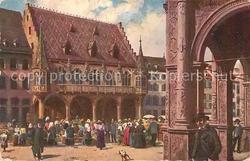 AK / Ansichtskarte Hoffmann_Heinrich Freiburg im Breisgau M?nsterplatz Kaufhaus Hoffmann Heinrich