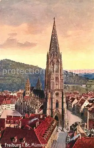 AK / Ansichtskarte Verlag_Wiedemann_WIRO_Nr. 1985 A Freiburg im Breisgau M?nster  