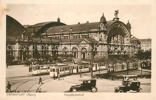 AK / Ansichtskarte Strassenbahn Frankfurt am Main Hauptbahnhof 