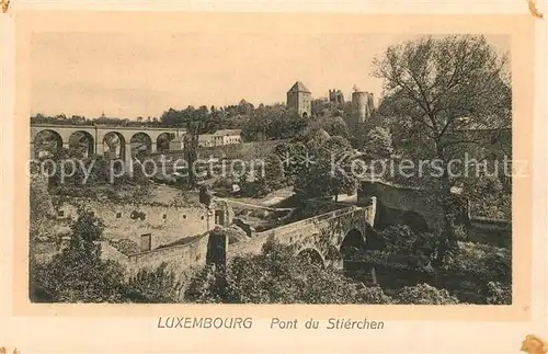 AK / Ansichtskarte Luxembourg_Luxemburg Pont du Stierchen Luxembourg Luxemburg