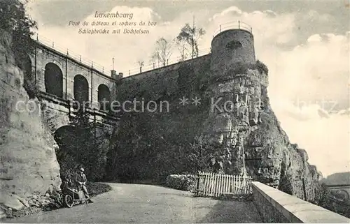 AK / Ansichtskarte Luxembourg_Luxemburg Pont du Chateau et rochers du boc Luxembourg Luxemburg