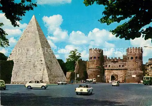 AK / Ansichtskarte Roma_Rom Pyramide des Caius Cestius und Porta S Paolo Roma_Rom