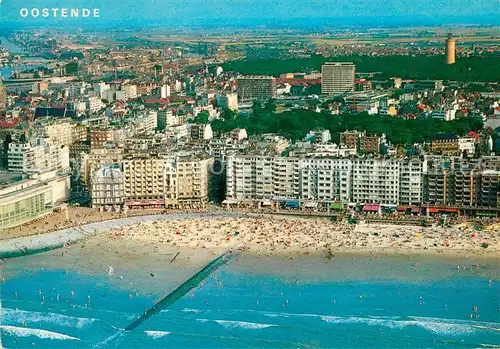 AK / Ansichtskarte Oostende_Ostende Fliegeraufnahme Strand und Promenade 