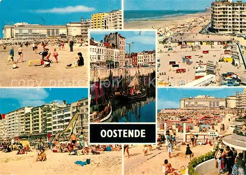 AK / Ansichtskarte Oostende_Ostende Kursaal Strand Fischerhafen 