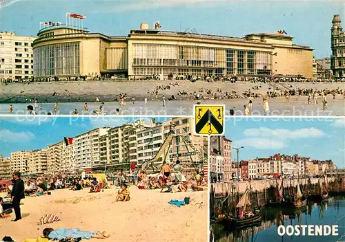 AK / Ansichtskarte Oostende_Ostende Kursaal Strand Yachthafen 