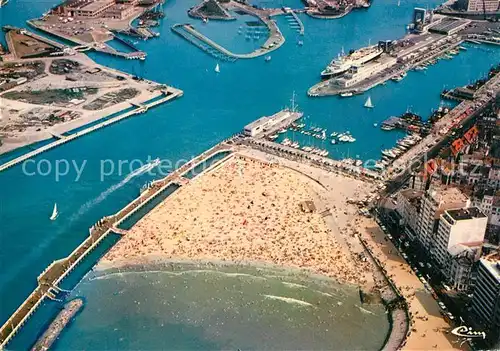 AK / Ansichtskarte Oostende_Ostende Kleine strand en Montgomerydock Fliegeraufnahme 