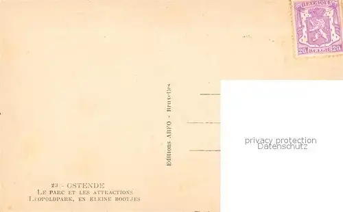 AK / Ansichtskarte Oostende_Ostende Leopoldpark Kleine Boote 
