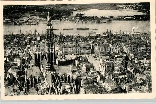 AK / Ansichtskarte Antwerpen_Anvers Vue aerienne Cathedrale Grand Place lEscaut et rive gauche Antwerpen Anvers