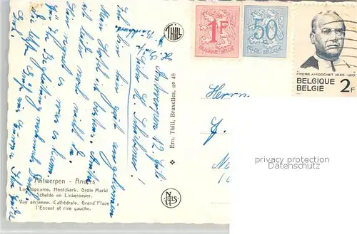 AK / Ansichtskarte Antwerpen_Anvers Vue aerienne Cathedrale Grand Place lEscaut et rive gauche Antwerpen Anvers