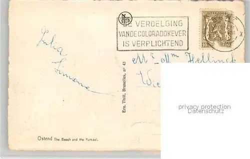 AK / Ansichtskarte Oostende_Ostende Strand Kursaal 