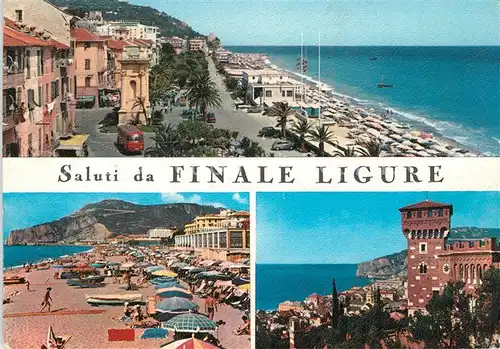 AK / Ansichtskarte Finale_Ligure Strand Schloss Finale_Ligure