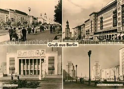 AK / Ansichtskarte Berlin Karl Marx Allee HO Gaststaette Frankfurter Tor Deutsche Sporthalle Berlin