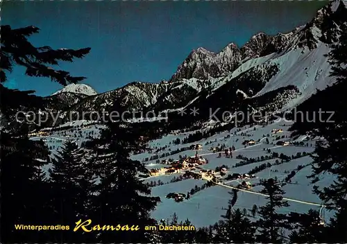 AK / Ansichtskarte Ramsau_Berchtesgaden Winterlandschaft Nachtaufnahme Ramsau Berchtesgaden