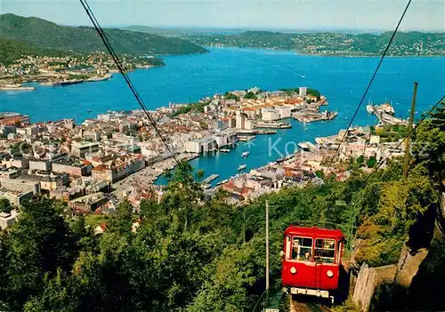AK / Ansichtskarte Bergen_Norwegen Fliegeraufnahme Panorama Bergen Norwegen