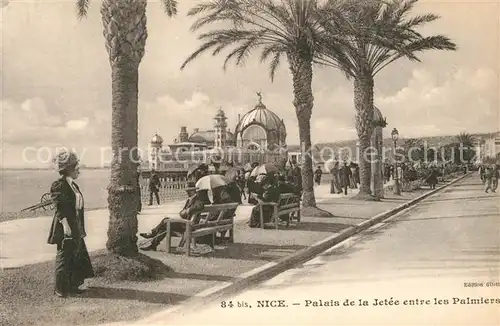 AK / Ansichtskarte Nice_Alpes_Maritimes Palais de la Jetee entre les Palmiers Cote d Azur Nice_Alpes_Maritimes