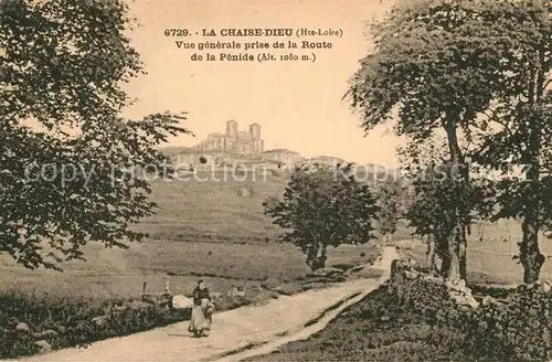 AK / Ansichtskarte La_Chaise Dieu Vue generale prise de la Route de la Penide Monastere La_Chaise Dieu