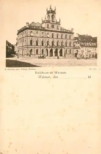 AK / Ansichtskarte Weimar_Thueringen Rathaus Deutsche Reichspost Weimar Thueringen