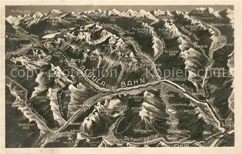 AK / Ansichtskarte Albulabahn Alpen aus der Vogelperspektive Albulabahn