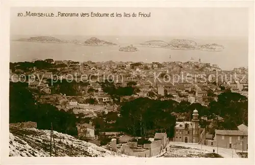 AK / Ansichtskarte Marseille_Bouches du Rhone Panorama vers Endoume et les Iles du Frioul Marseille