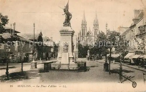 AK / Ansichtskarte Moulins_Allier Place d Allier Monument Eglise Moulins Allier