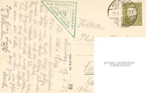 AK / Ansichtskarte Feldberg_Schwarzwald Feldbergturm mit Gasthaus Feldberg Schwarzwald