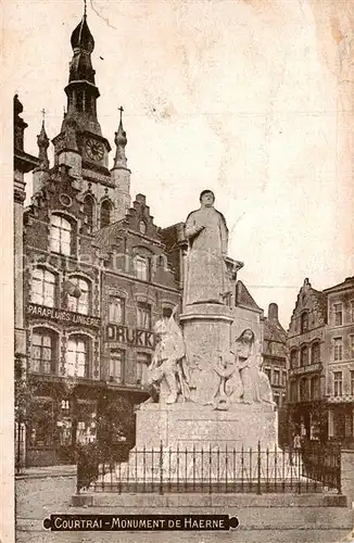 AK / Ansichtskarte Courtrai_Flandre Monument de Haerne Courtrai_Flandre