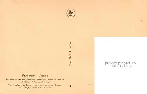 AK / Ansichtskarte Anvers_Antwerpen Vue interieure du Tunnel pour vehicules sous l Escaut Anvers Antwerpen