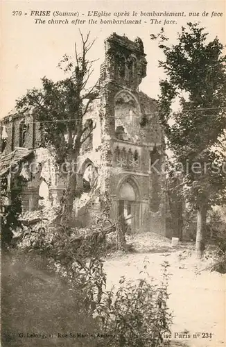 AK / Ansichtskarte Frise Eglise apres le bombardement Guerre Mondiale Frise