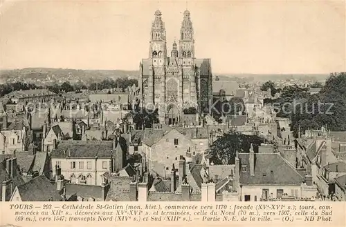 AK / Ansichtskarte Tours_Indre et Loire Cathedrale Saint Gatien Tours Indre et Loire